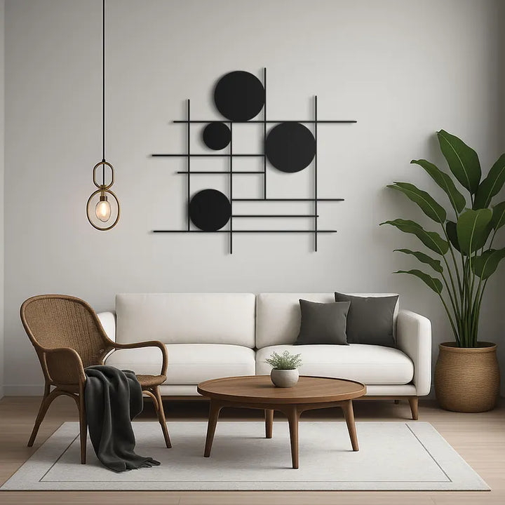 Large Circular Metal Wall Art | Layered Geometric Sculpture | Statement Decor
