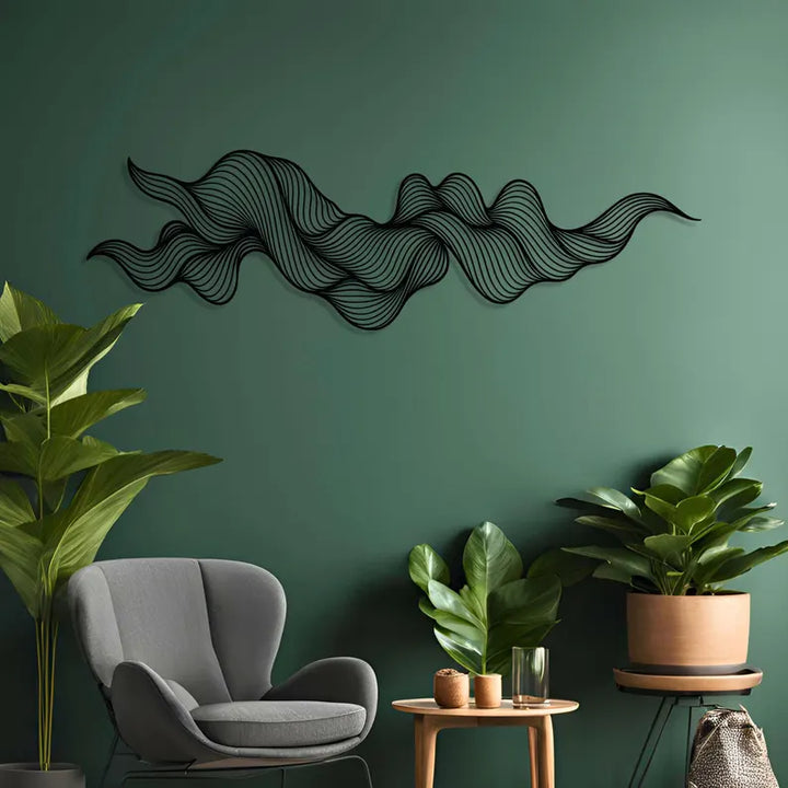 Abstract Wave Metal Wall Art | Minimalist Line Sculpture | Modern Wall Decor