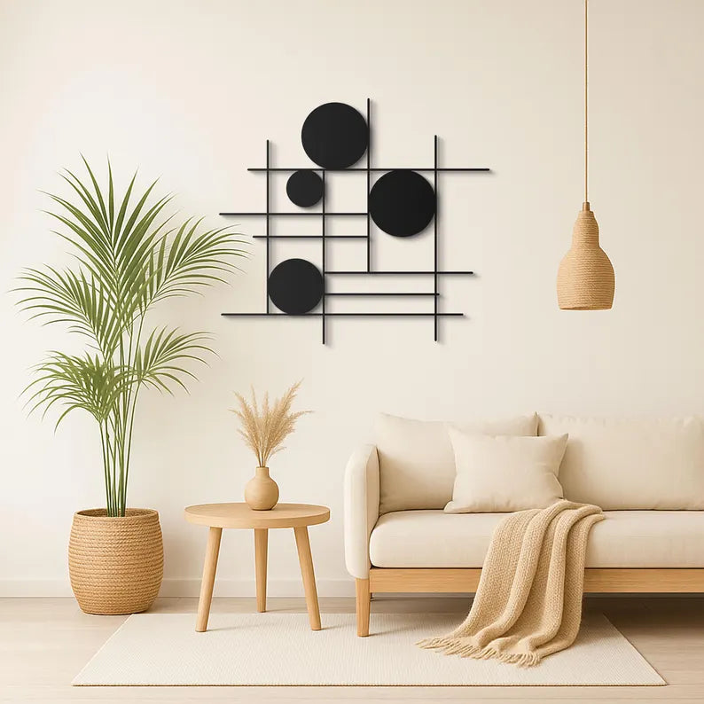 Large Circular Metal Wall Art | Layered Geometric Sculpture | Statement Decor