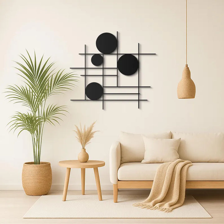Large Circular Metal Wall Art | Layered Geometric Sculpture | Statement Decor
