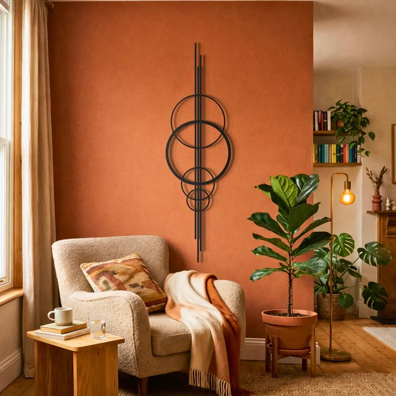 Minimalist Circular Metal Wall Decor | Geometric Sculpture | Modern Home Accent