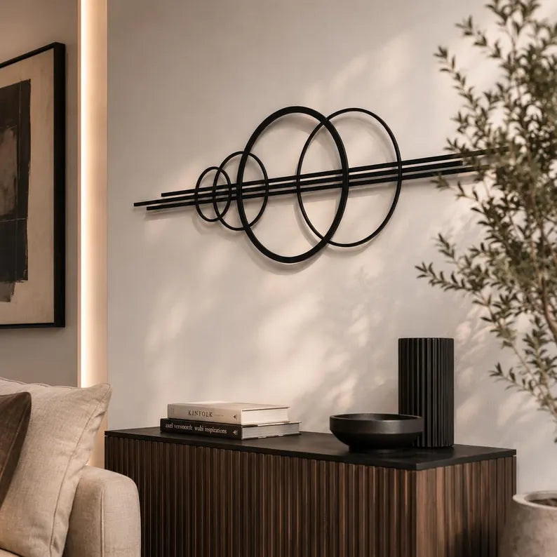 Circular Geometric Metal Wall Art | 3D Layered Sculpture | Minimalist Decor