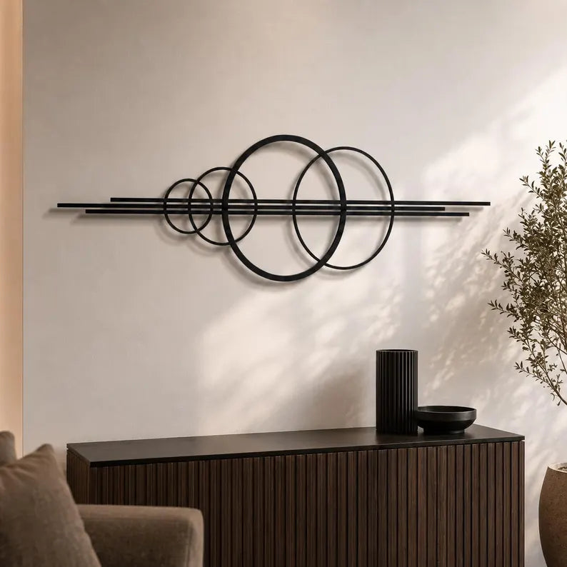 Circular Geometric Metal Wall Art | 3D Layered Sculpture | Minimalist Decor