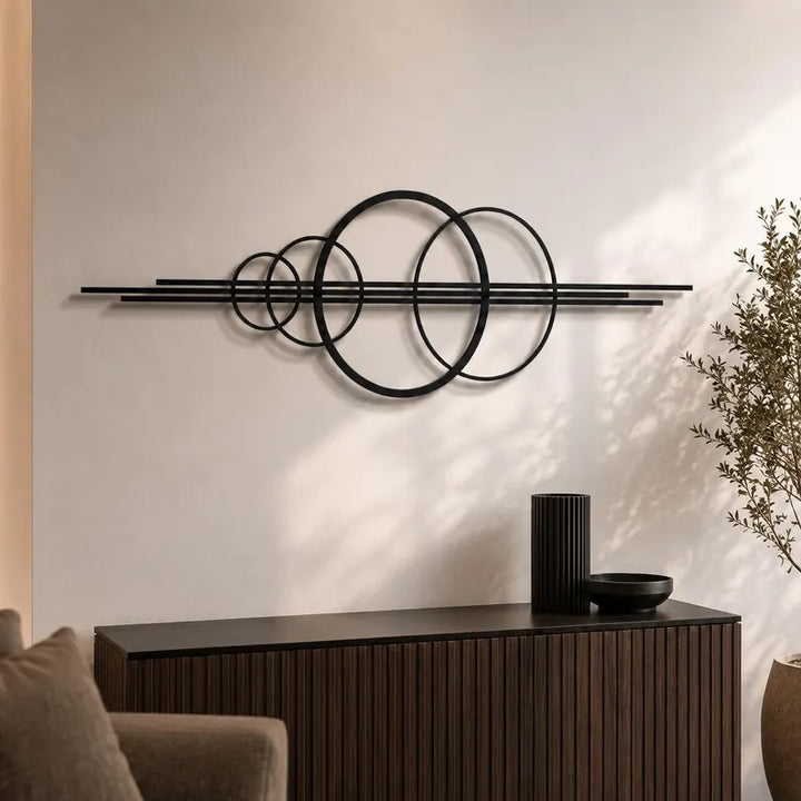 Circular Geometric Metal Wall Art | 3D Layered Sculpture | Minimalist Decor
